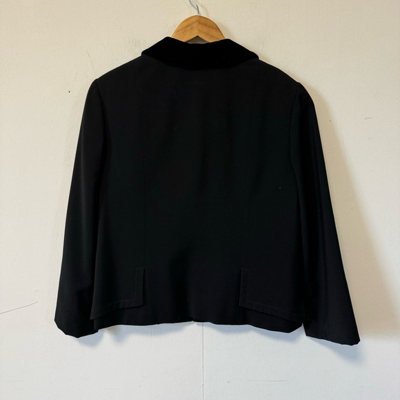 Vintage 50s Black Opera Coat Bar Jacket Velvet Collar Blazer Paul Parnes Medium‎ - Picture 6 of 8